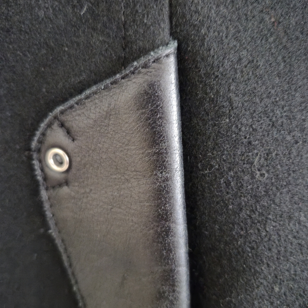 Rudsak Black Wool Coat/ peacoat/ jacket with Leeather Trim , Women Size M - Picture 10 of 16